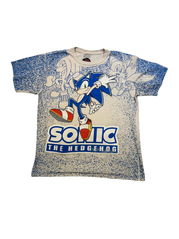 Vintage Sonic The Hedgehog All Over Print Video Game Tee Size XL