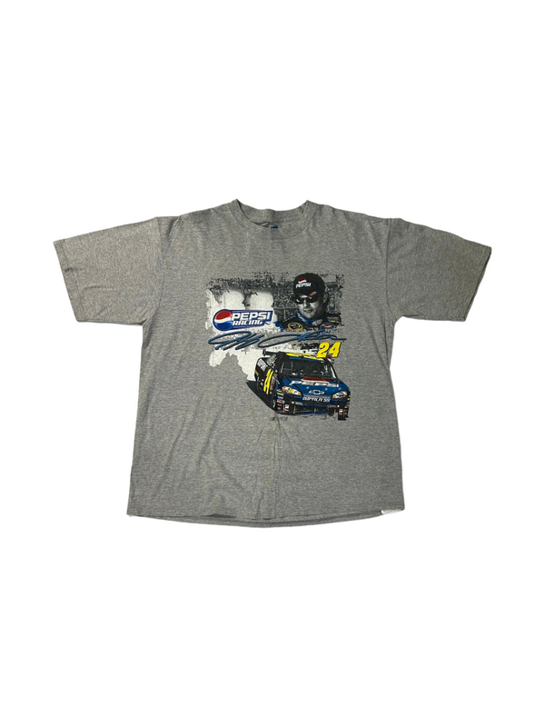 Vintage NASCAR Pepsi Men's Grey Tee Size 2XL