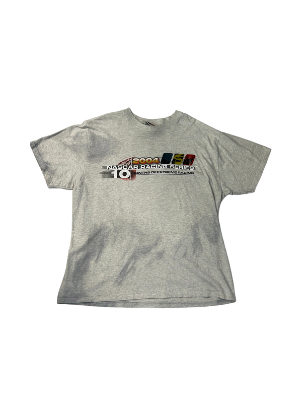 Vintage 2004 NASCAR Men's Grey Tee Size XL