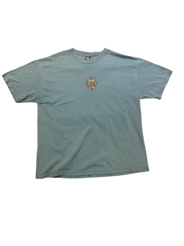 Vintage Ocean Pacific Boarding Men's Sky Blue Logo Tee Size L