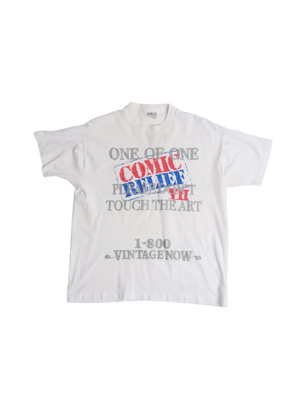 1-800 Vintage Now Comic Relief Men's White Tee