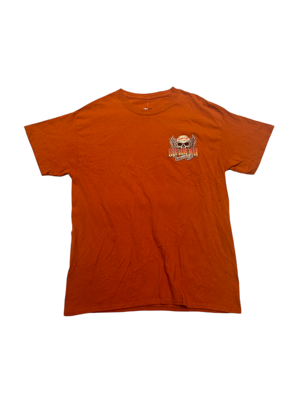 Vintage Suck Bang Blow Motorcycle Club Orange Tee Size M