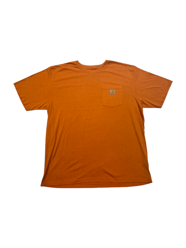 Vintage Carhartt Men's Orange Basic Pocket Tee Size XL