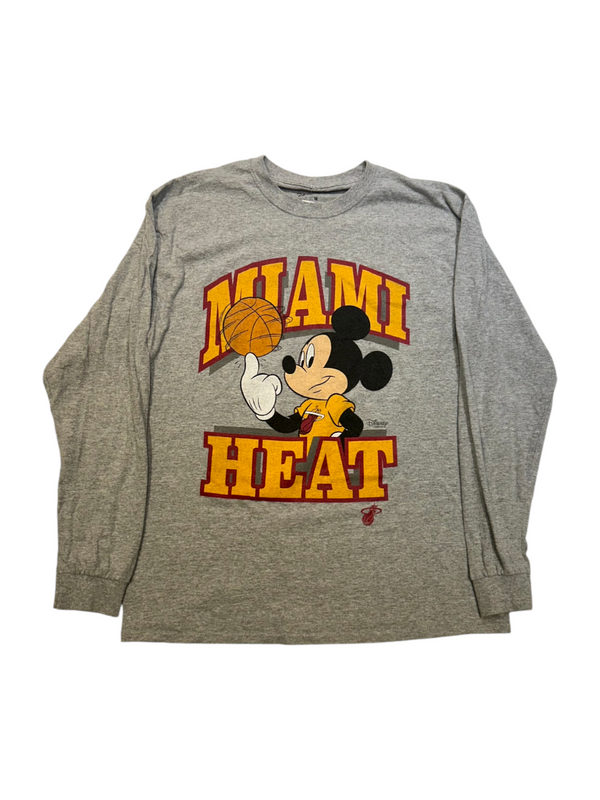 Vintage Miami Heat Mickey Mouse Long Sleeve Shirt Size M