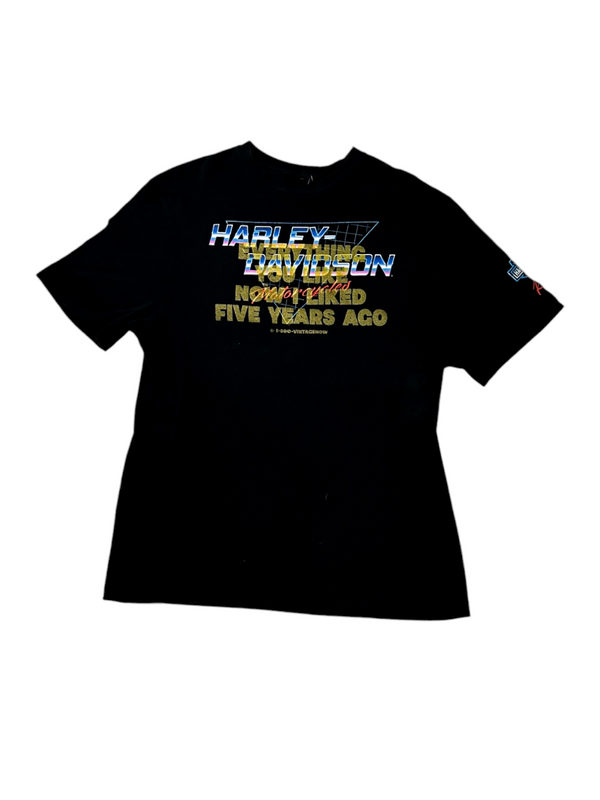 1-800 Vintage Now Harley Davidson Black Tee Size L