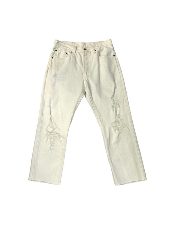 1-800 Rework Vintage White Distressed Levis W 30 L 32