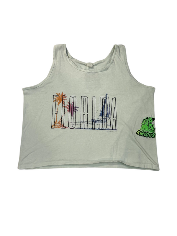 Vintage Florida Graphics Off-White Cropped Tank Size L