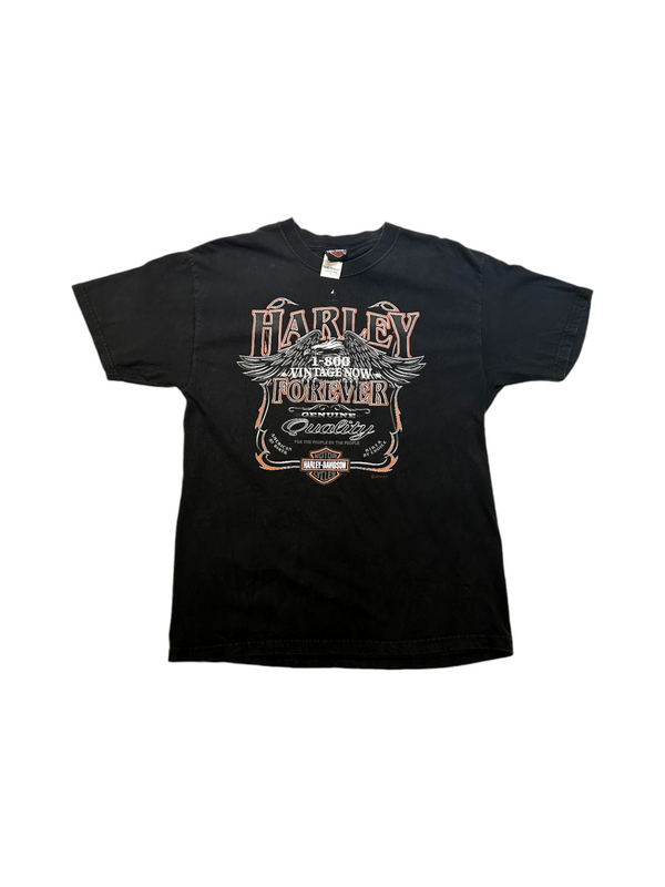 1-800 Vintage Now Harley Davidson Black Graphic Tee Size L