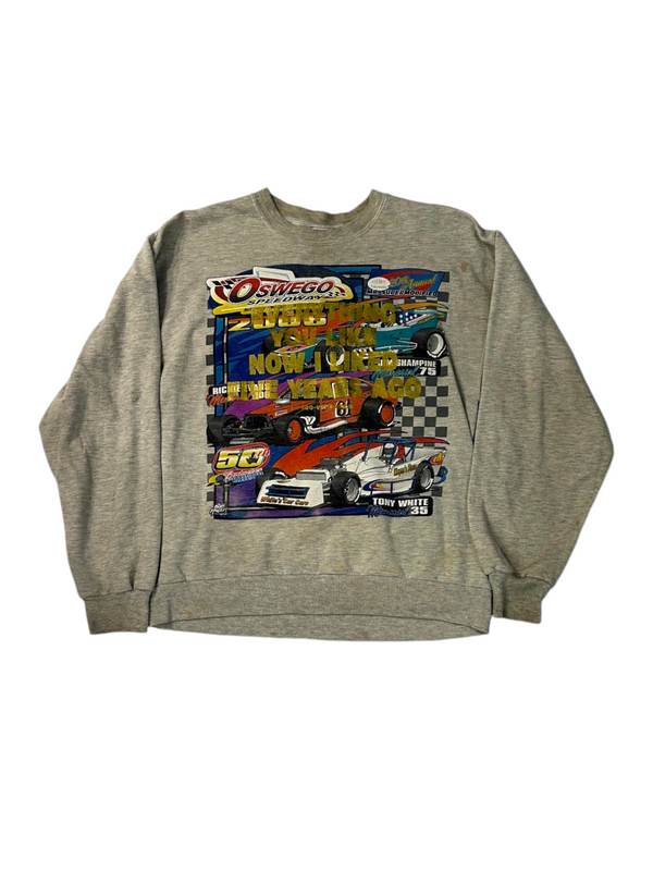 1-800 Vintage Now Oswego Speedway Racing Sweatshirt Size M