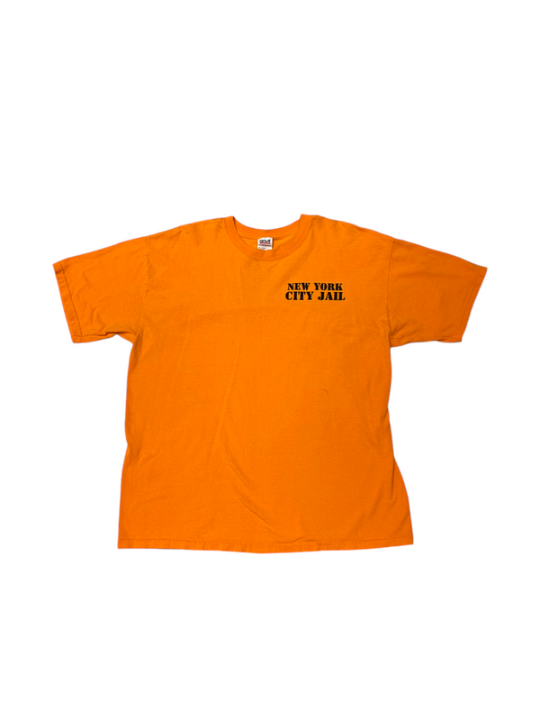 Vintage New York City Jail Men's Orange Tee Size XL