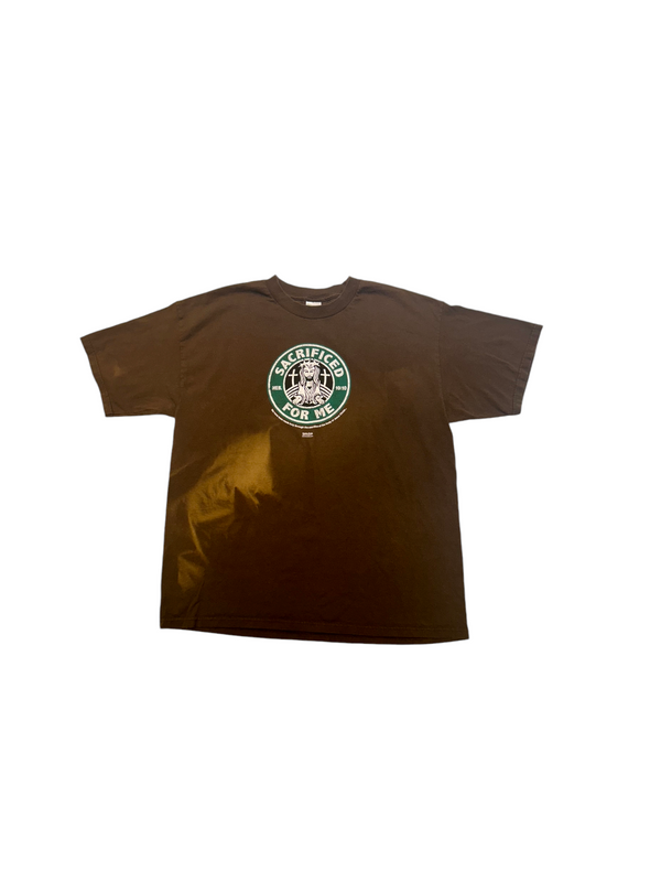 Vintage Starbucks Sacrificed For Me Jesus Tee Size XL