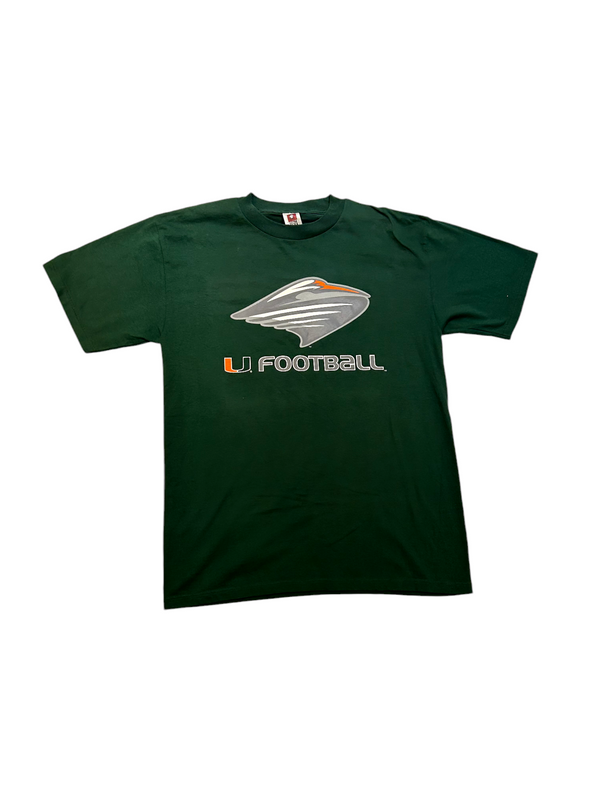 Vintage Miami Hurricanes Football Logo Men's Tee Size L