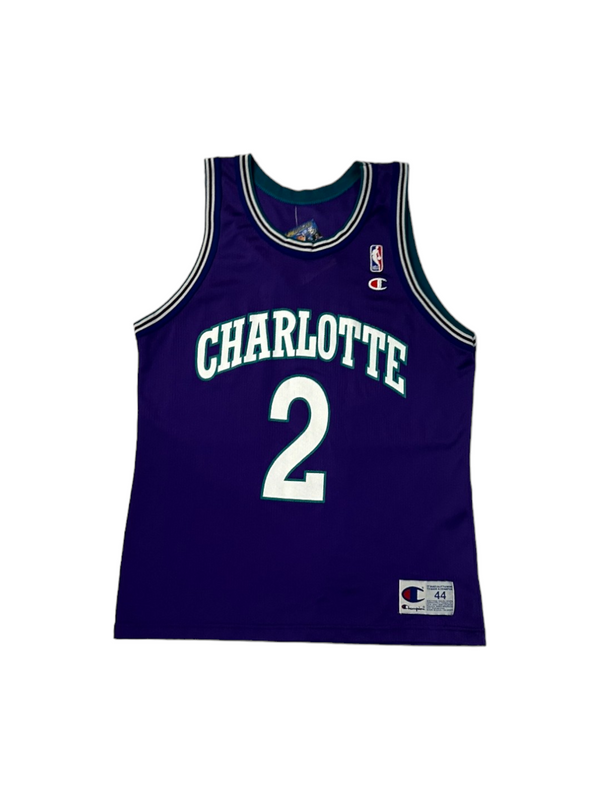 Vintage Charlotte Hornets #2 Larry Johnson NBA Basketball Champion Jersey Size L