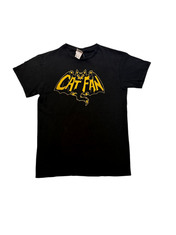 Vintage Cat Fan Men's Black Tee Size S