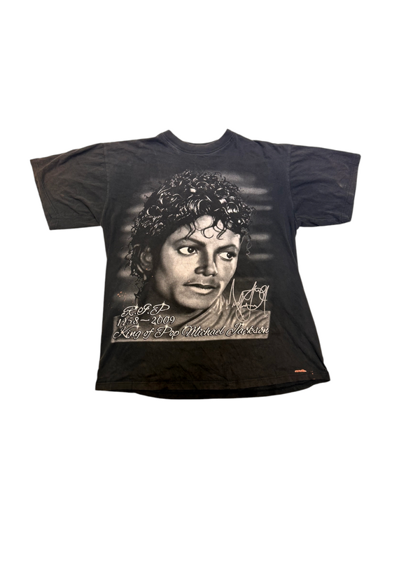 Vintage Michael Jackson King Of Pop Memorial Black Graphic Tee Size XL