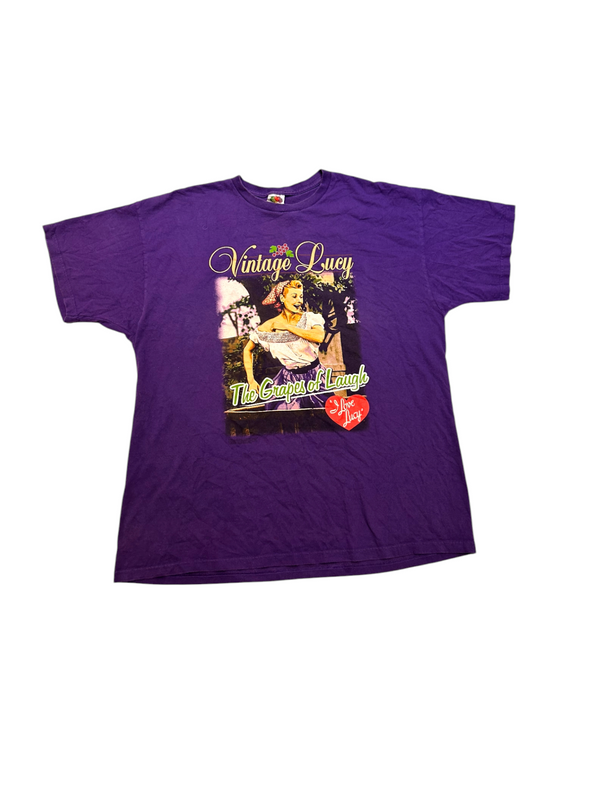 Vintage I Love Lucy Grapes Of Laugh Purple Graphic Tee Size 2XL