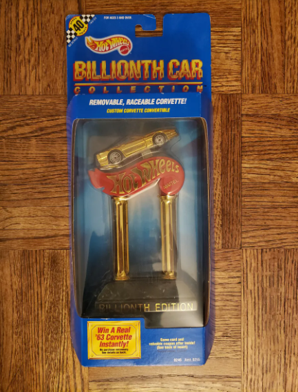 1990 Hot Wheels Billionth Car Collection Gold Corvette Convertible