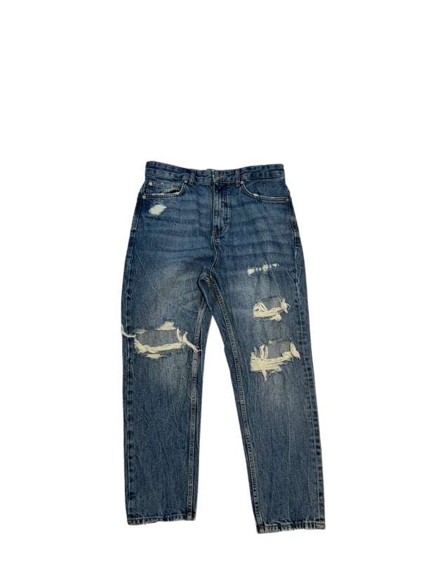 1-800 Rework Pull & Bear Distressed Blue Jeans W 32