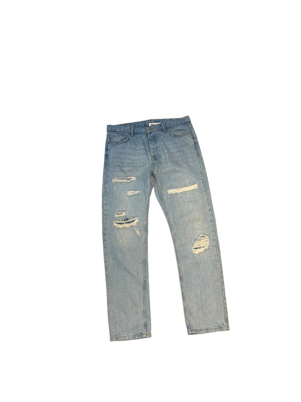 1-800 Rework Light Blue Distressed Jeans W 34