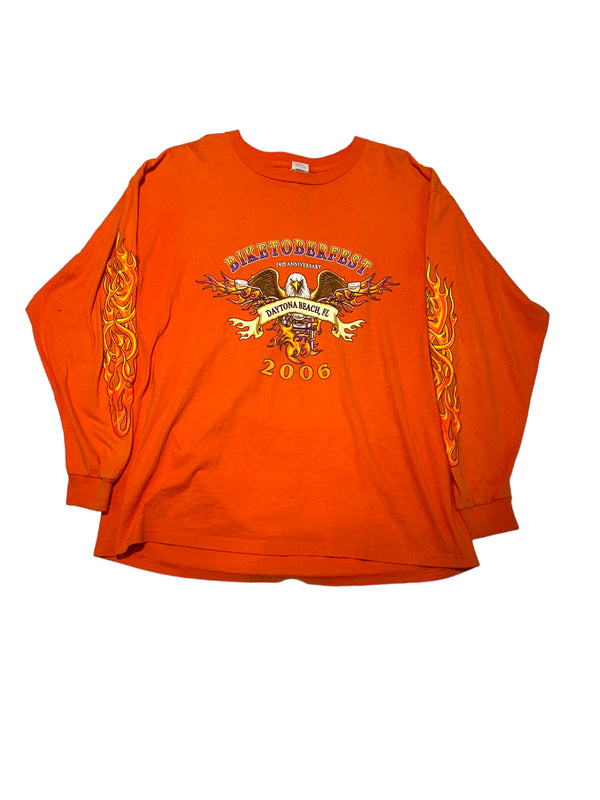 Biketoberfest 2006 Men's Orange Long Sleeve Tee Size XL